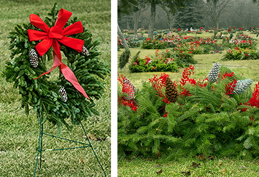 Memorial Christmas Wreaths and Blankets