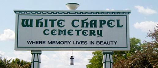 White Chapel Cemetery sign and entrance